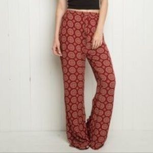 Brandy Melville Red Flowy Pants